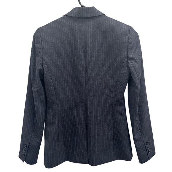 J.Crew 1035 Super 120’s Wool Pinstripe Blazer Charcoal Gray Old Money Preppy 00 - Picture 2 of 12
